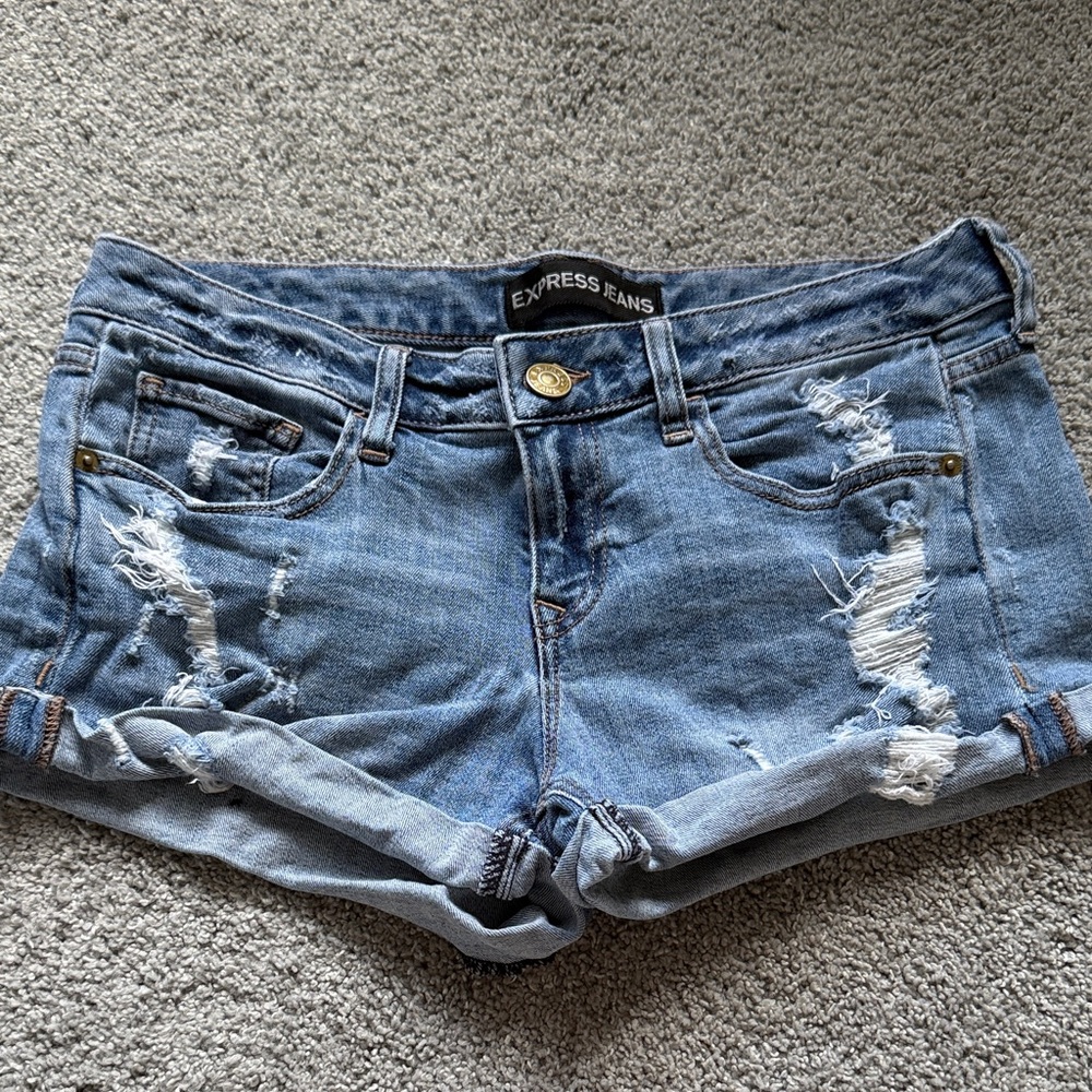 EUC Distressed Express Jean Shorts